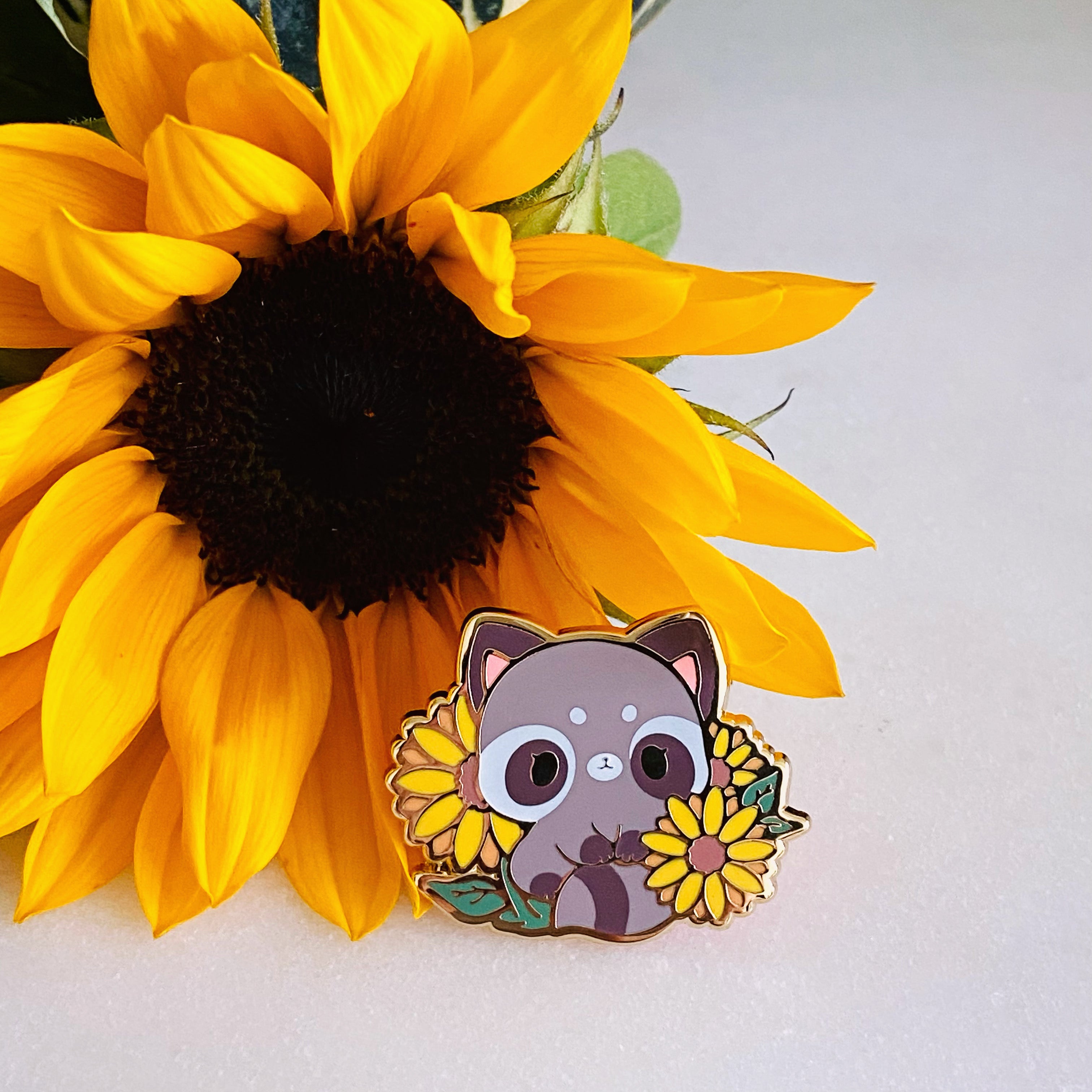 Autumn Raccoon Pin